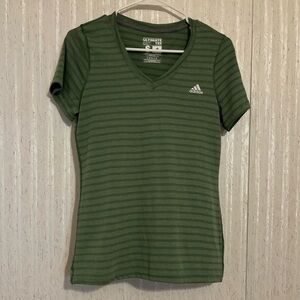 Adidas Green Short Sleeve Fitted Tee